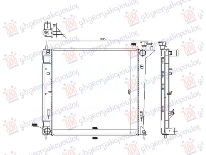 Hladnjak motora 1.7 CRDi dizel. ručni (480x480x16) (NRF)