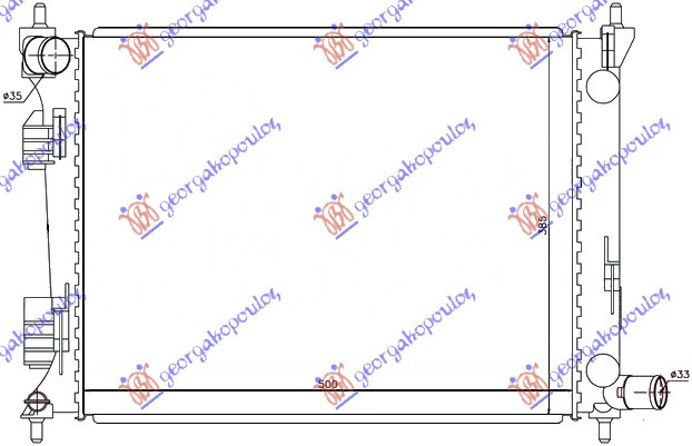 Hladnjak motora za benzin (500x385x12) (NRF)