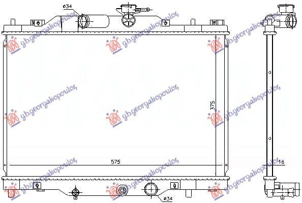 Hladnjak motora 2.0 benzin (375x575x16) (NRF)