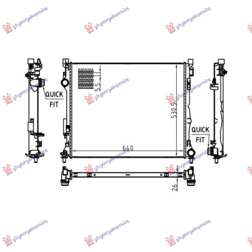 Hladnjak motora 2.0-3.0 benzin/hibrid - 2.0-2.9 dizel/hibrid (645x523x26) (NRF)