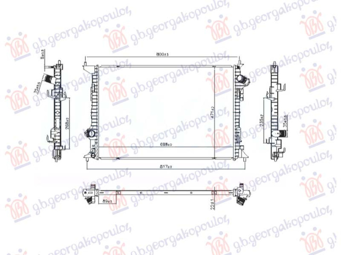 Hladnjak motora 1.5 dizel (698x470) (NRF)