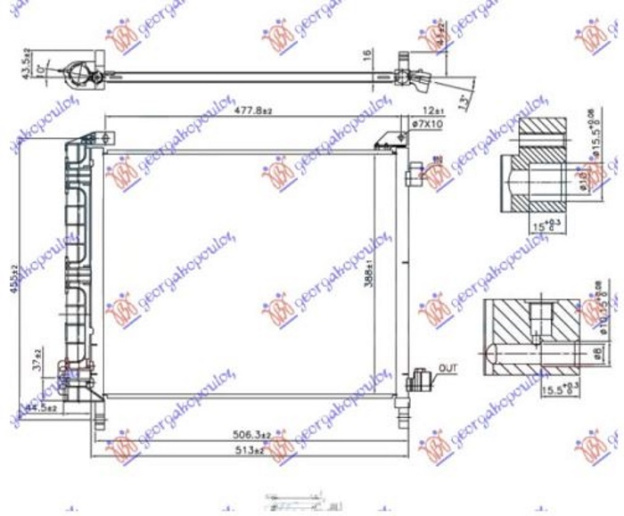 Hladnjak klime 1.2i-12V (510x390) 75PS (HR12DE) (NRF)