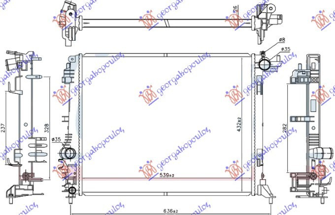 Hladnjak motora 1.2 TCe benzin automatik - 1.5 TDCi dizel (540x440x26) (NRF)