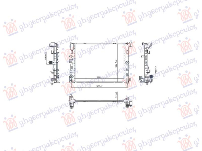 Hladnjak motora 1.6 benzin/hibrid. automatski (510x394) (NRF)