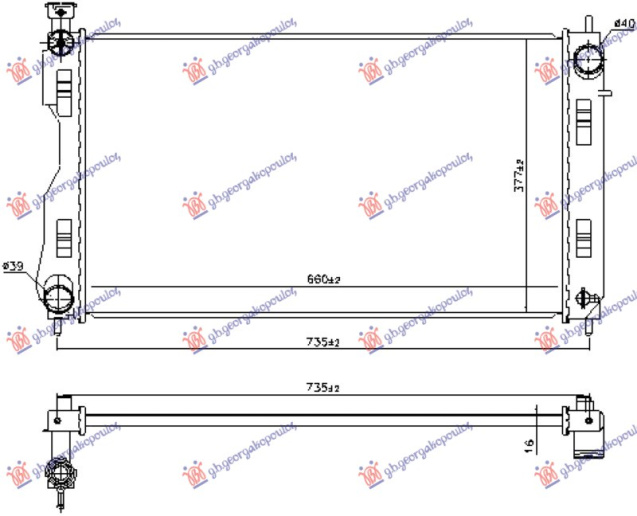 Hladnjak motora 2.0 benzin/hibrid (660x377) (KOYO)