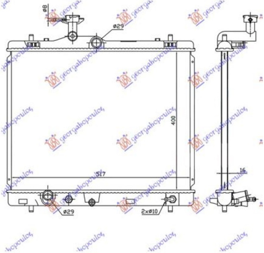 Hladnjak motora 1.2 benzin (400x540x16) automatik (JAPAN) (KOYO)