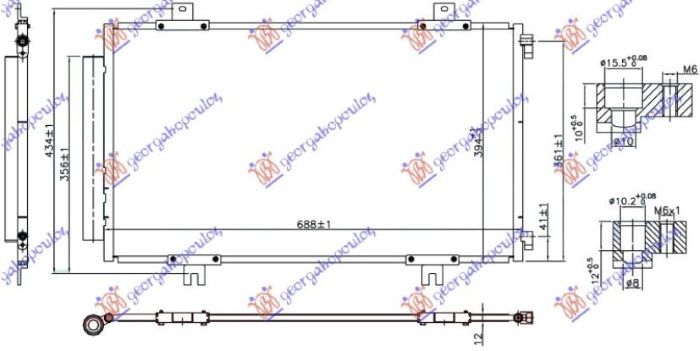 Hladnjak klime 1.6 16V benzin (688x394x12) (NRF)