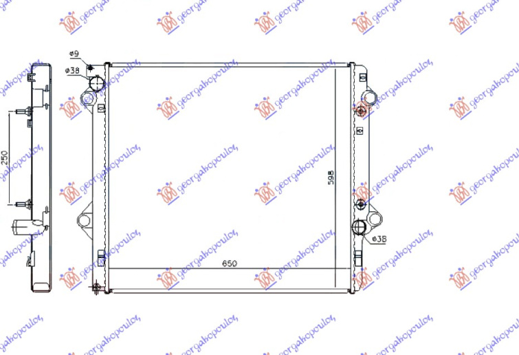 Hladnjak motora 3.0 benzin. automatski sa/bez klime (650x598x36) (NRF)
