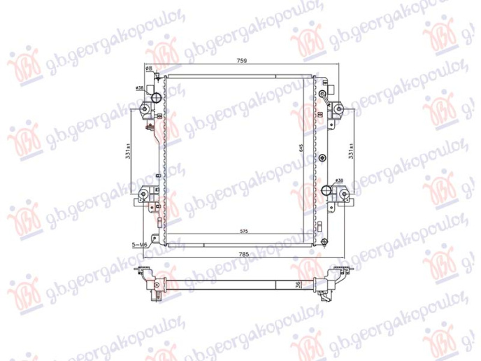 Hladnjak motora 3.0 D4-D dizel. automatski (570x650x36) (NRF)
