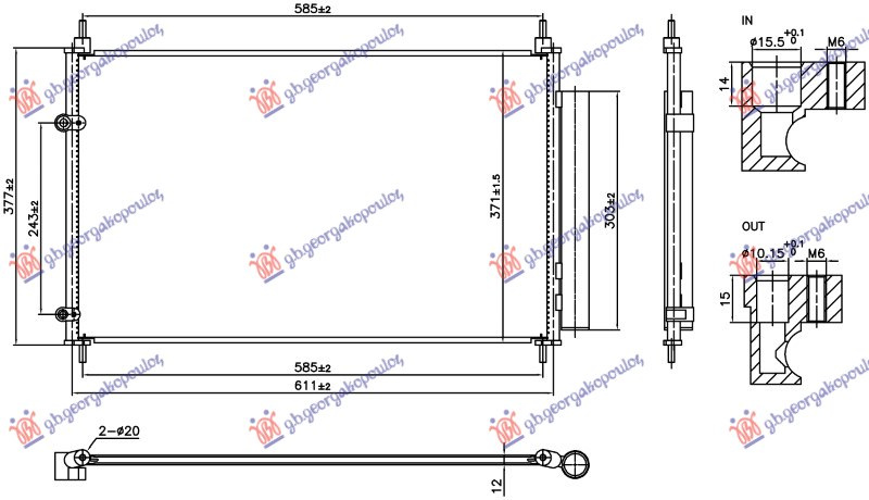 Hladnjak klime 1.2-1.3-1.6 benzin (588x367x16) (NRF)