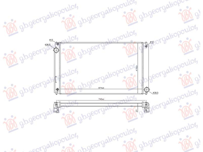 Hladnjak motora 2.5 benzin/hibrid. automatski (675x411) (NRF)