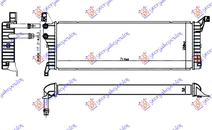 Dodatni hladnjak motora 2.0 TDI (110/150KW) dizel (715x245x50) (NRF)