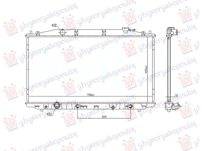 Hladnjak motora 2.0-2.4 benzin. automatski (400x760x26) (VALEO)