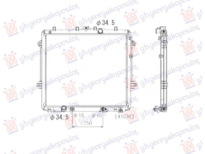 Hladnjak motora 4.0i V6 benzin. automatski (570x650x26) (VALEO)