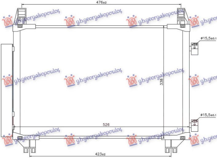 Hladnjak klime 1.0 12V - 1.3 VVTi benzin (515x325x16) FRANCUSKA (MARELLI)