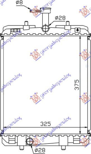 Hladnjak motora 1.0cc sa/bez klime (374x326) (MARELLI)