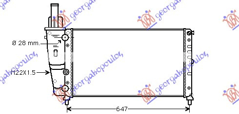 Hladnjak motora 1.2 benzin (577x322) (MARELLI)