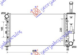 Hladnjak motora 1.2 benzin 2003- (580x317x18) VALEO tip (MARELLI)