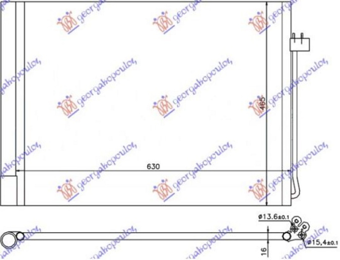 Hladnjak klime benzin/dizel (590x450x16) (MARELLI)