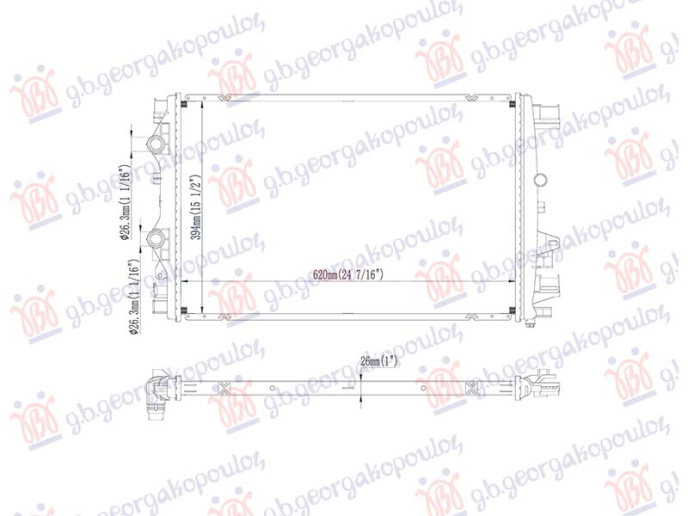 Dodatni hladnjak motora 1.0-1.3 benzin (560x418) (MARELLI)