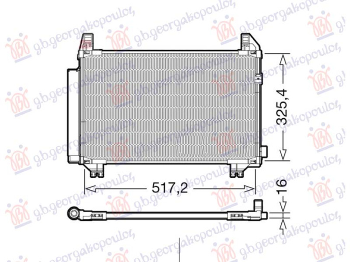 Hladnjak klime 1.4 D4D dizel (515x325x16) (MARELLI)