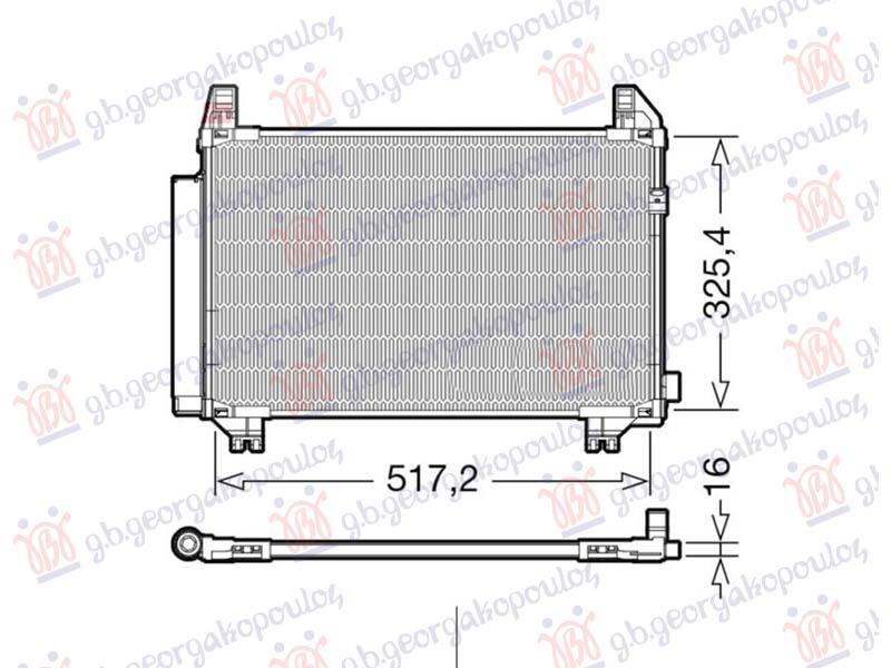 Hladnjak klime 1.4 D4D dizel (515x325x16) (MARELLI)