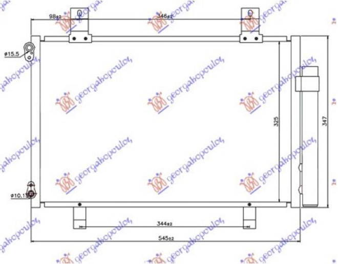Hladnjak klime benzin/dizel (500x335x16) (KOYO)