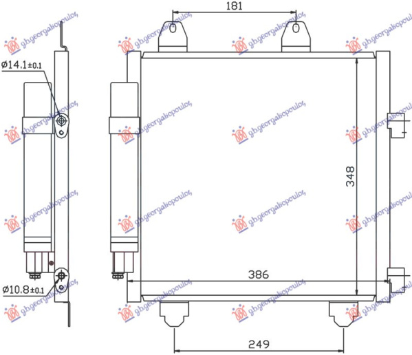Hladnjak klime 1.0 benzin - 1.4 HDi dizel (350x330x16) (KOYO)