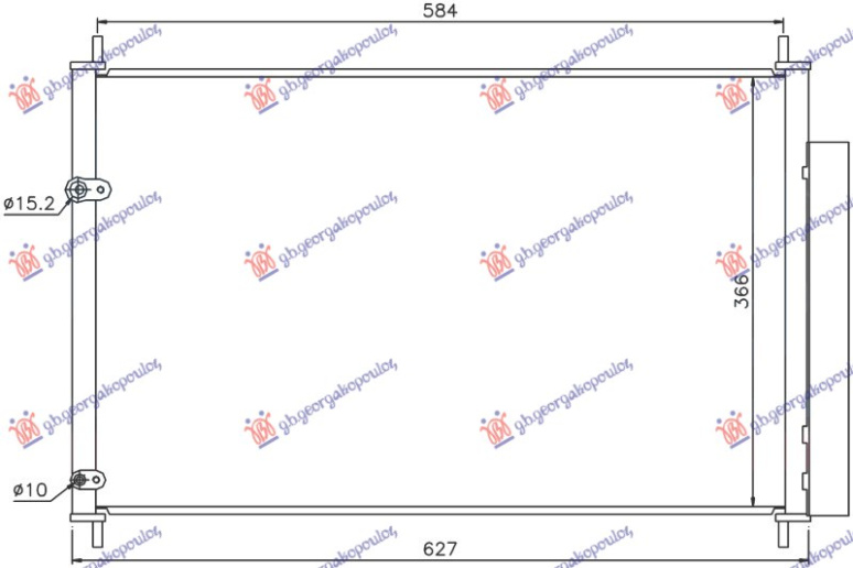 Hladnjak klime 1.3-1.4-1.6-1.8 benzin - 1.4 D4D dizel (600x370x16) (MARELLI)