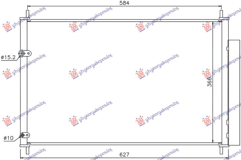 Hladnjak klime 1.3-1.4-1.6-1.8 benzin - 1.4 D4D dizel (600x370x16) (MARELLI)