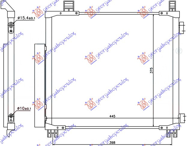 Hladnjak klime 1.0 12V - 1.3 VVTi benzin - 1.4 D4D dizel (415x375x16) (KOYO)