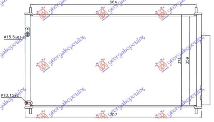 Hladnjak klime benzin/dizel (665x360x16) (KOYO)