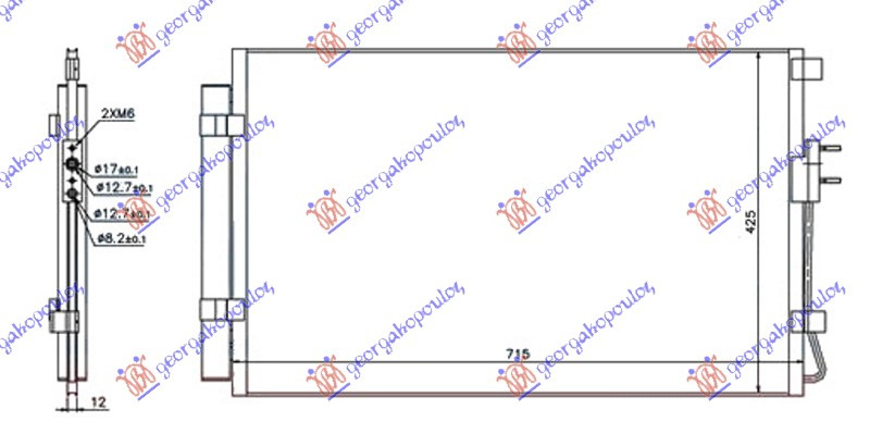 Hladnjak klime 2.4 16V-GDI - 3.3i benzin (680x430x12) HELLA tip (KOYO)
