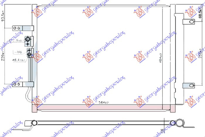 Hladnjak klime 1.6 benzin/hibrid (520x405x16) (KOYO)