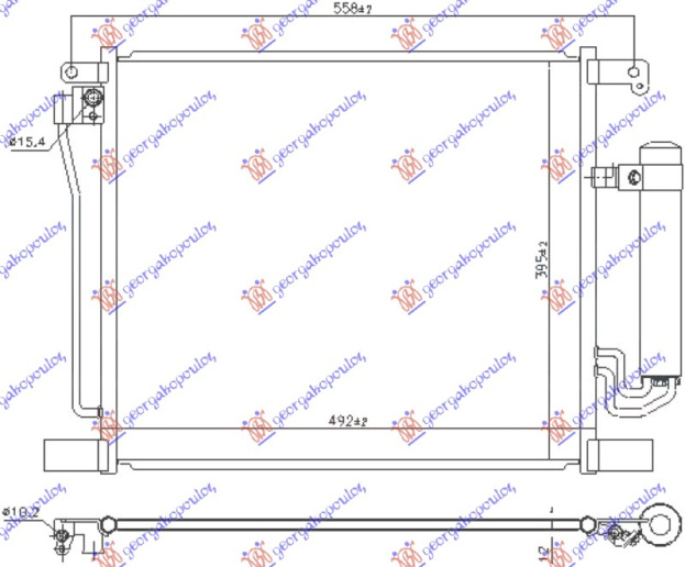 Hladnjak klime 1.2 DIG-T-1.6 DIG-T benzin (492x395) (KOYO)