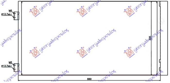 Hladnjak klime benzin/dizel (625x330x12) (KOYO)