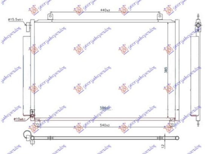 Hladnjak klime 1.0-1.2 i 16V - hibrid benzin (565x385x12) (KOYO)