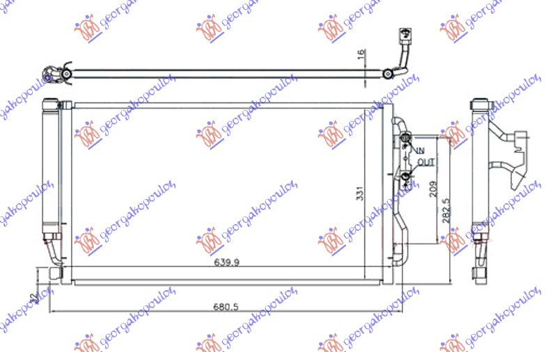 Hladnjak klime 3.0 (M135i) automatski benzin (600x345x16) (KOYO)