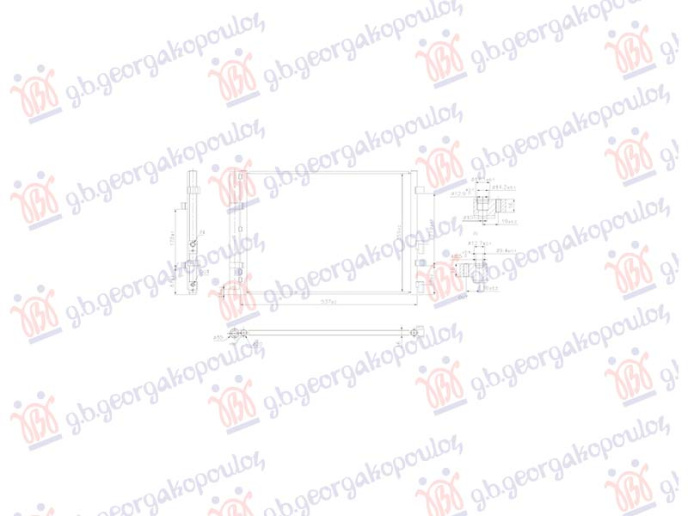 Hladnjak klime 1.0 T-GDi benzin -1.1-1.4 CRDi dizel (500x370x16) (KOYO)