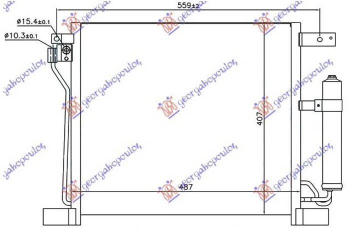 Hladnjak klime 1.6 DIC turbo benzin (485x400x16) (KOYO)