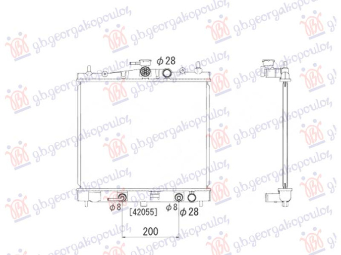 Hladnjak motora 1.2-1.4 benzin automatik sa/bez klime (380x448) JAPAN (NRF)