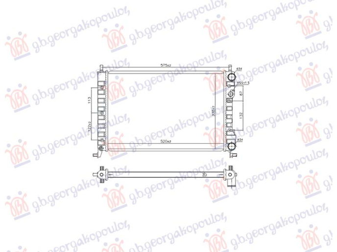 Hladnjak motora 1.2 benzin (522x372x32) -2000 (NRF)