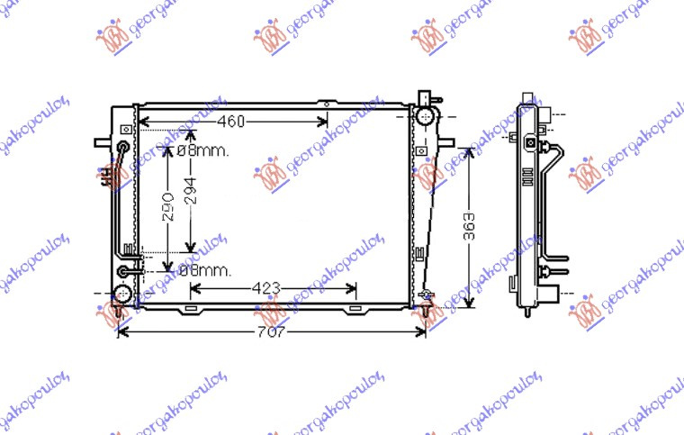 Hladnjak motora 2.0 CRDi dizel. automatski (640x455x18) (NRF)