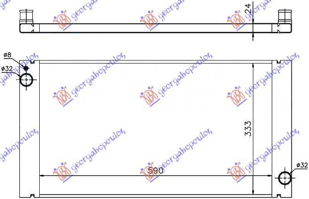Hladnjak motora 1.6 benzin - 1.6-2.0 dizel (590x334) (NRF)