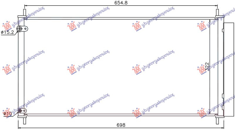 Hladnjak klime 2.0-2.2 D4D dizel (670x330x16) (KOYO)