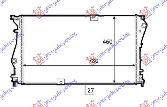 Hladnjak motora 2.0 CDTI dizel. ručni/automatski (780x468) VALEO tip (NRF)