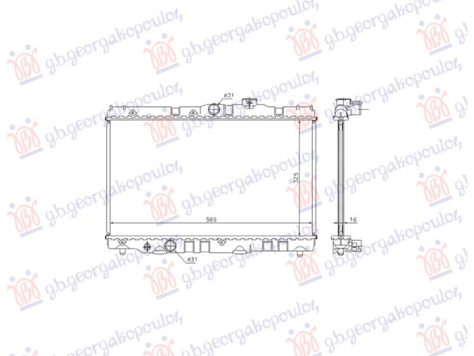 Hladnjak motora 1.3-1.6 benzin (570x325) (NRF)