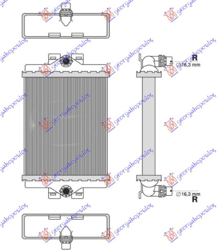 Dodatni hladnjak motora benzin/dizel (185x156x26) (NRF)