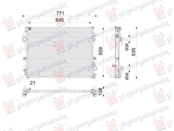Hladnjak motora 3.0 benzin (645x500) (NRF)