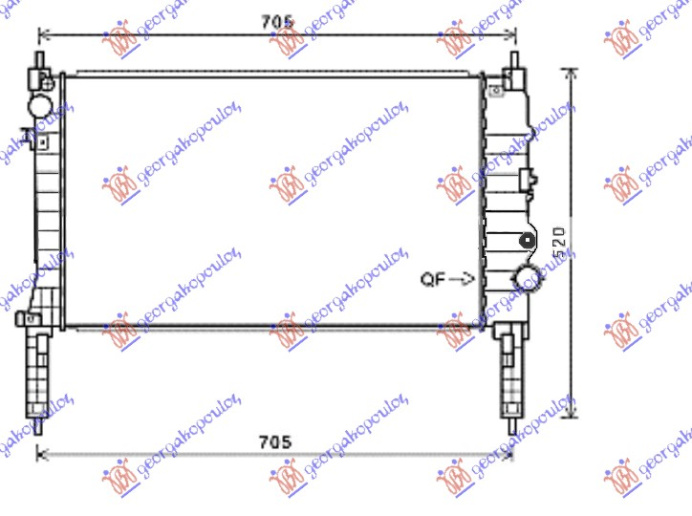 Hladnjak motora 1.4 TURBO benzin. ručni (620x360x26) (NRF)